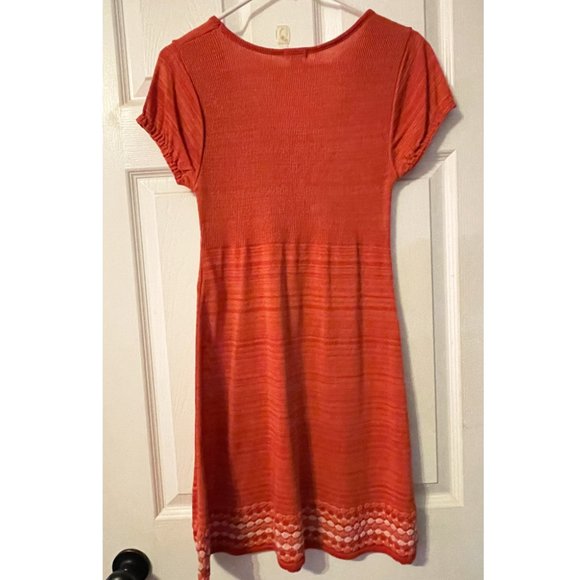 Boho Orange Knit Minidress - Picture 2 of 3